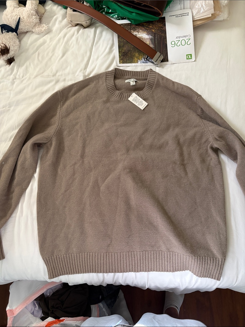 RW&CO. Men's Taupe Crewneck Sweater - Neutral Knit Pullover